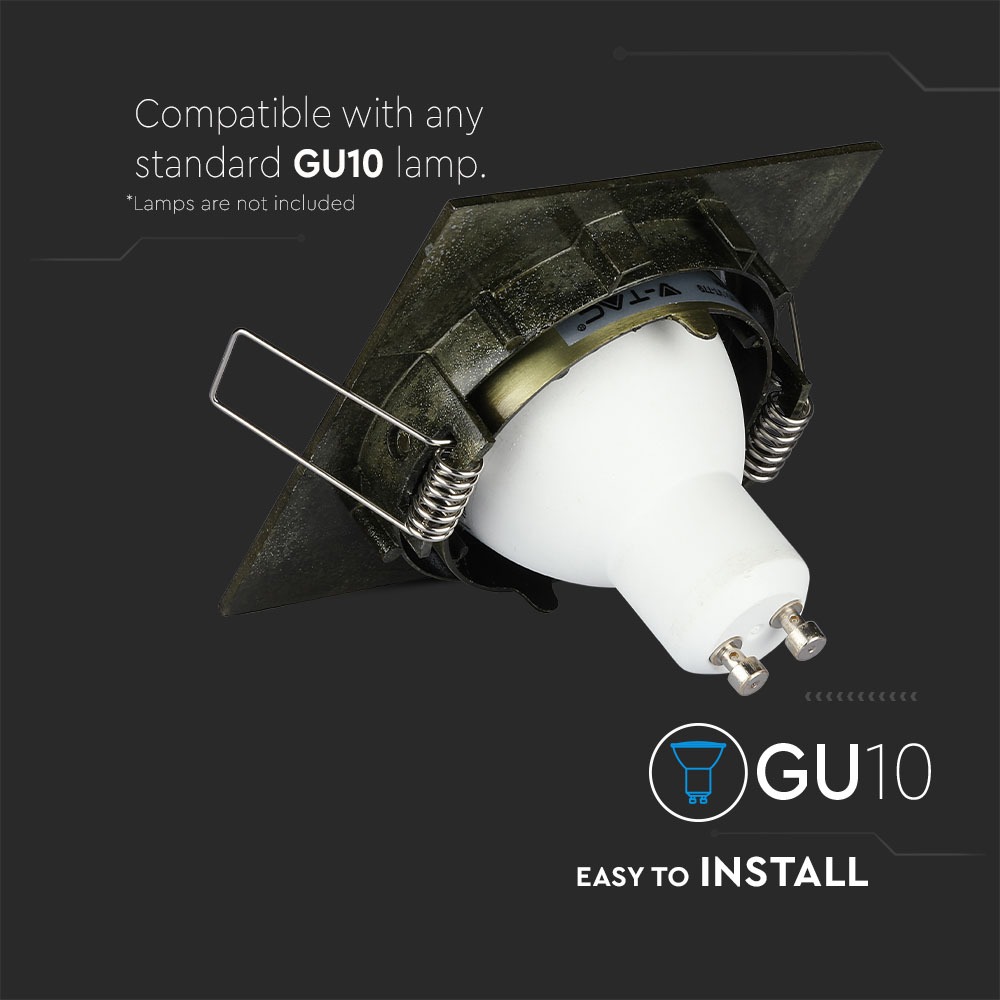 GU10 Fitting Quadrato mobile Gold img 1