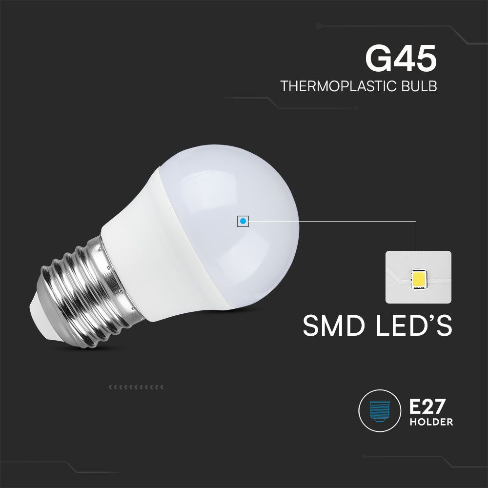 LED Bulb - 4.5W E27 G45 6500K 3PCS/PACK
