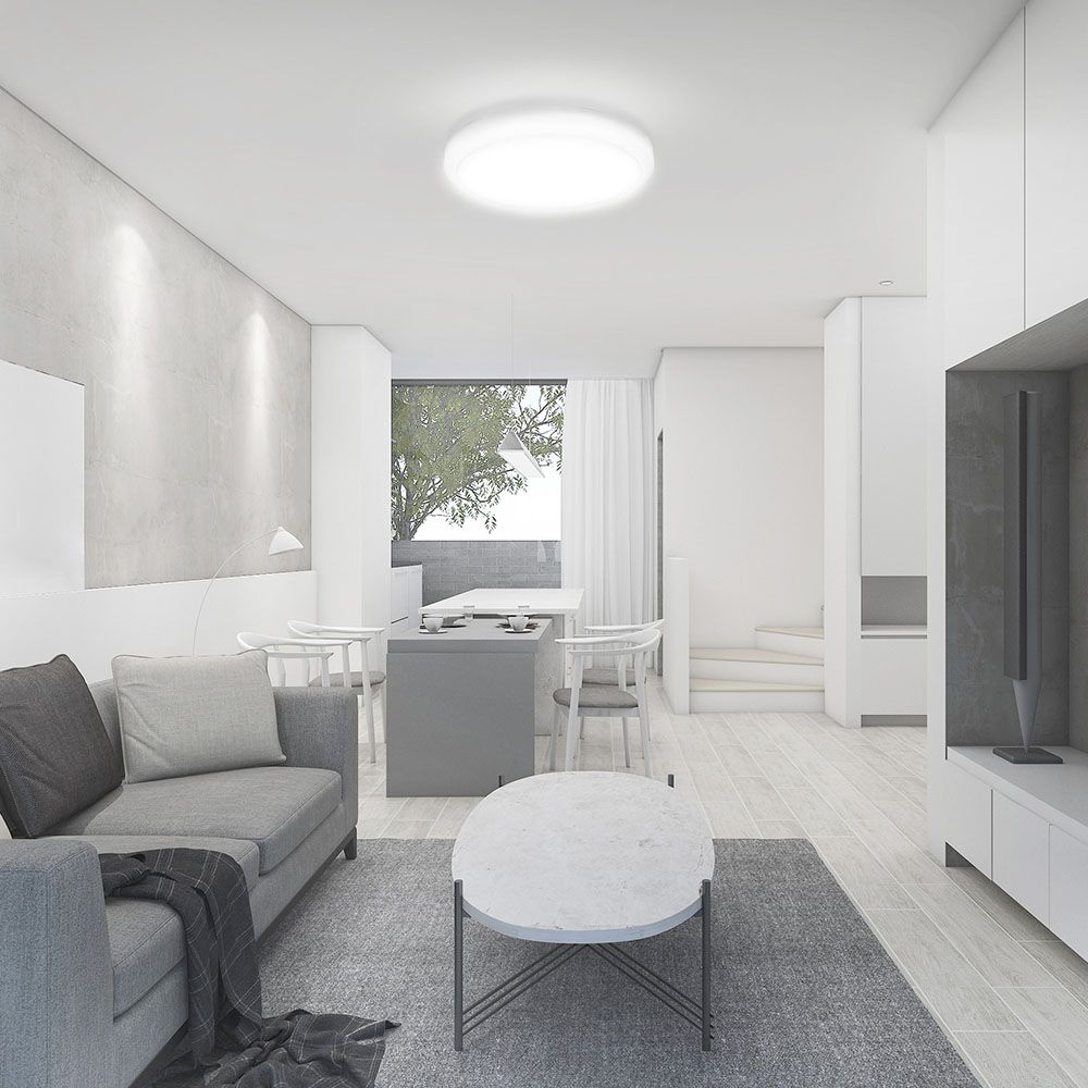 24W LED Dome Light SAMSUNG Chip 4000K Round White Frame IP44