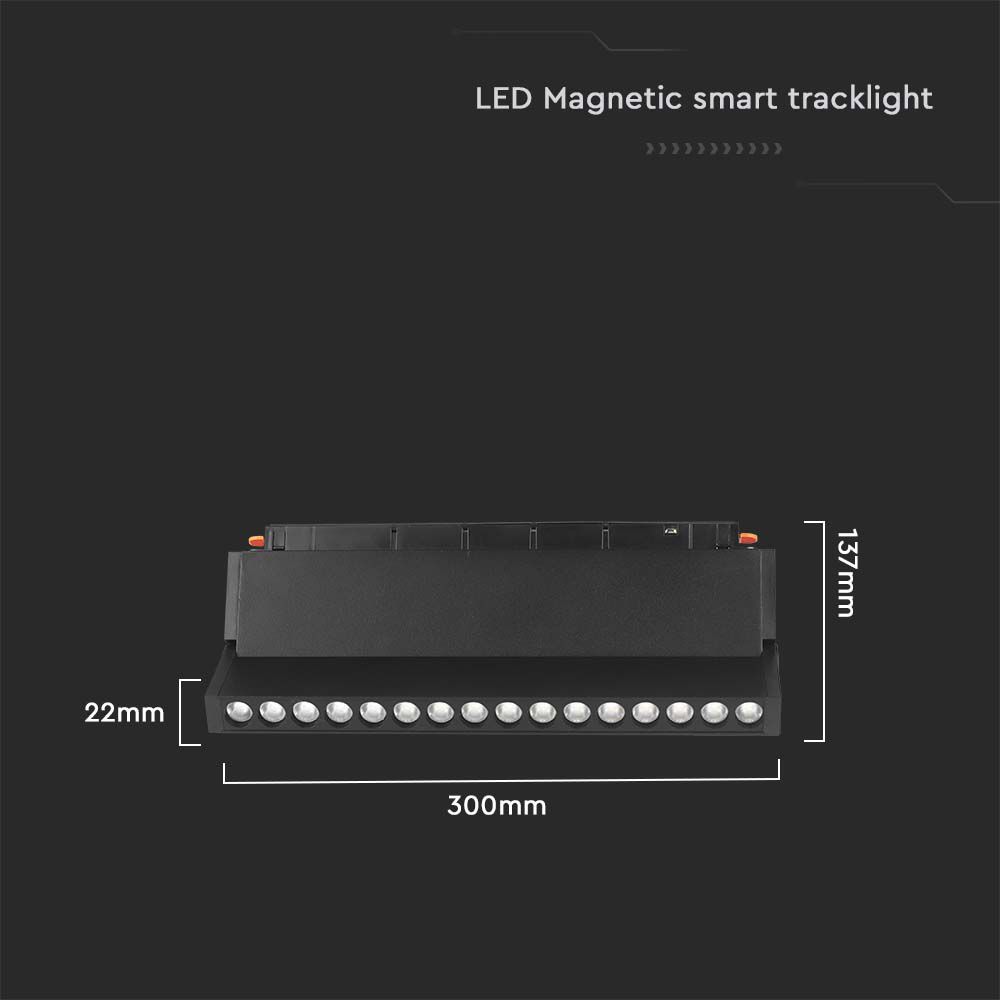 18W LED Magnetic SMART Tracklight Black 3in1