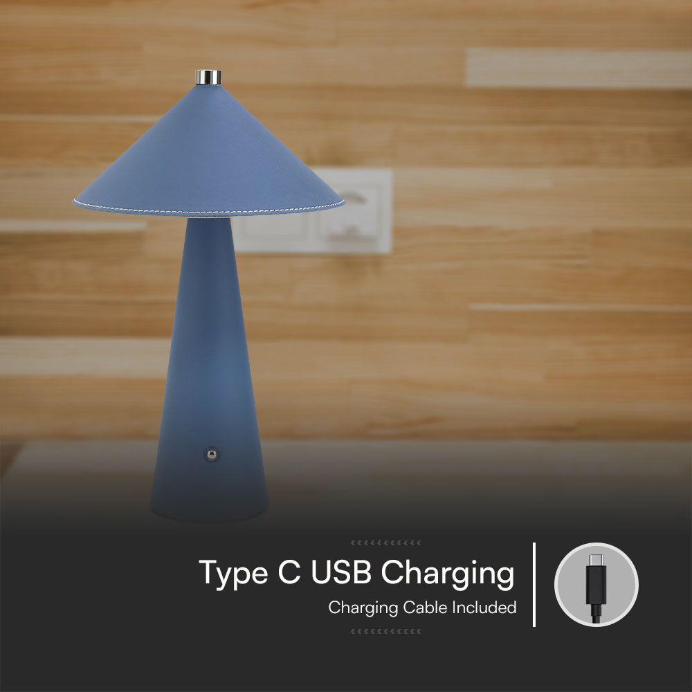 3W LED Magnetic Table Lamp With Battery 4000mAh CCT: 3IN1 Blue Body Dimmable img 2