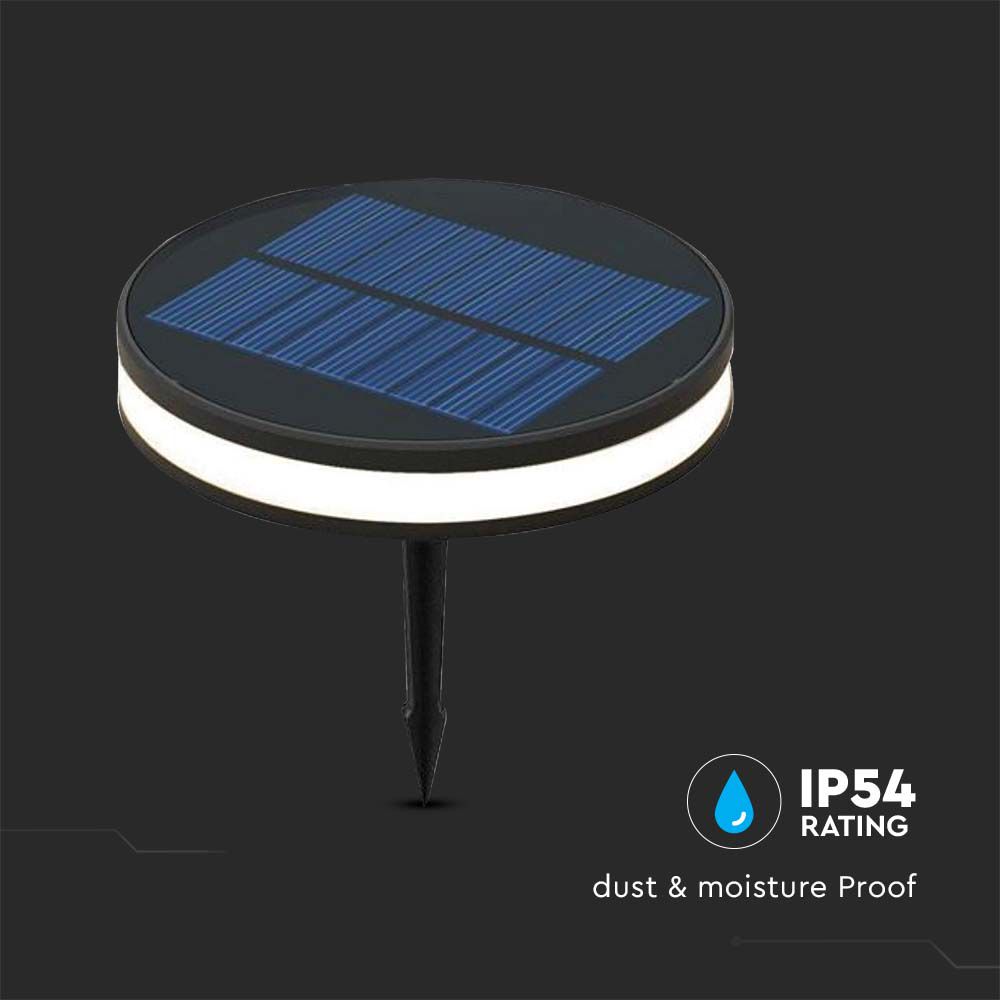 Piantana Solare LED da Giardino 2W con Picchetto Colore Nero e Nero 3000K img 2