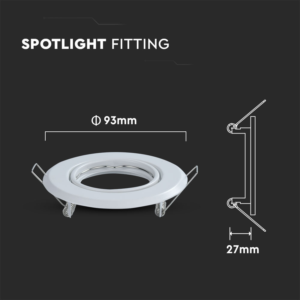 GU10 Rotonda Spotlight Fitting Bianco 2 pcs/box