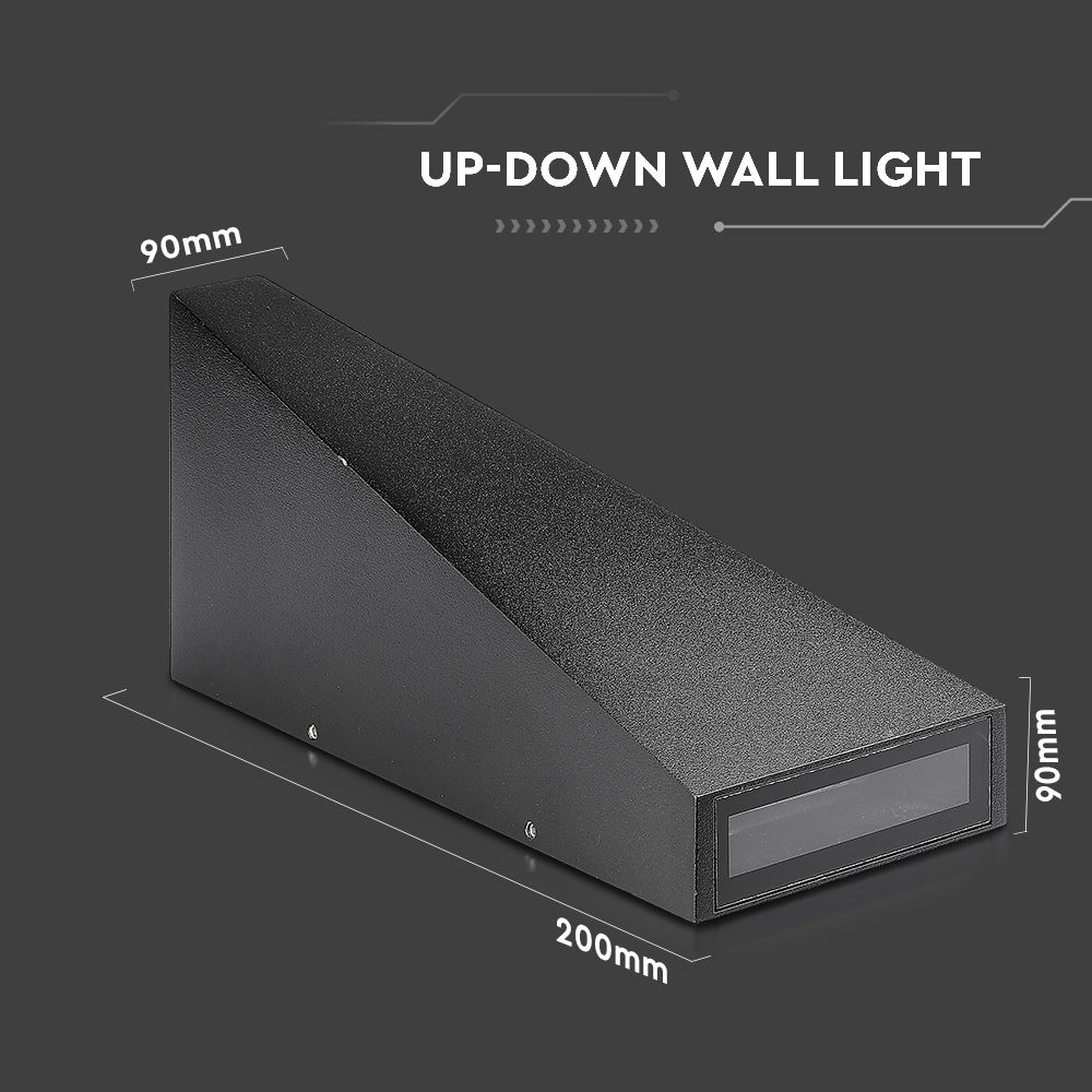 Lampada LED da Muro Doppio Fascio Luminoso Colore Nero