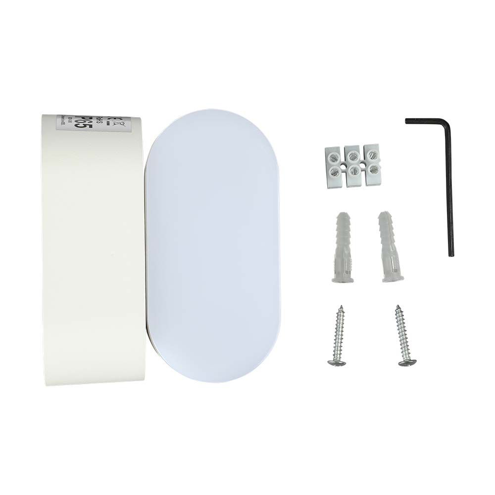 6W LED Wall Light White Body IP65 Movable 3000K img 4