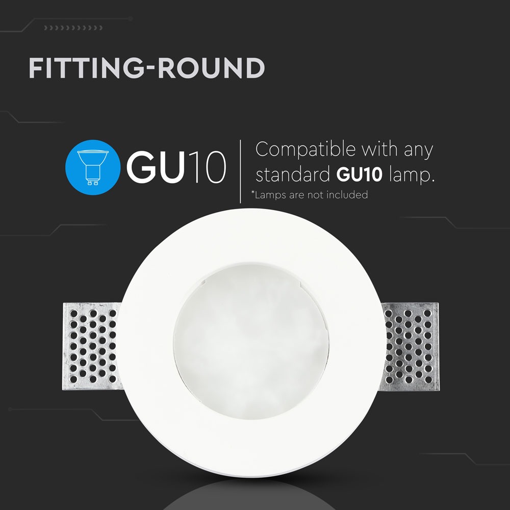 GU10 Corpo Faretto in gesso Vetro opaco Rotondo