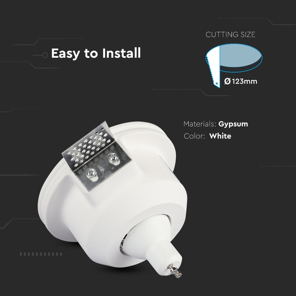 GU10 Corpo Faretto in gesso Vetro opaco Rotondo img 1