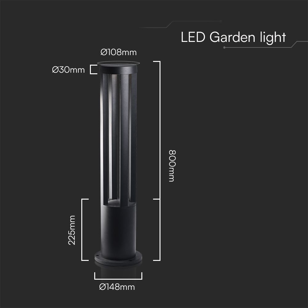 LED Bollard Light Grey Body 80cm Height CREE CHIP