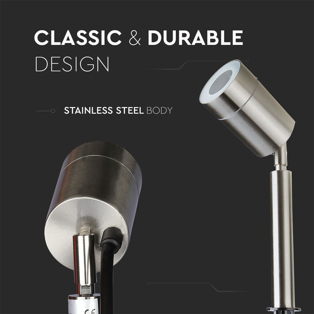 Portafaretto GU10 da Giardino con Picchetto Corpo Alluminio Bianco img 2