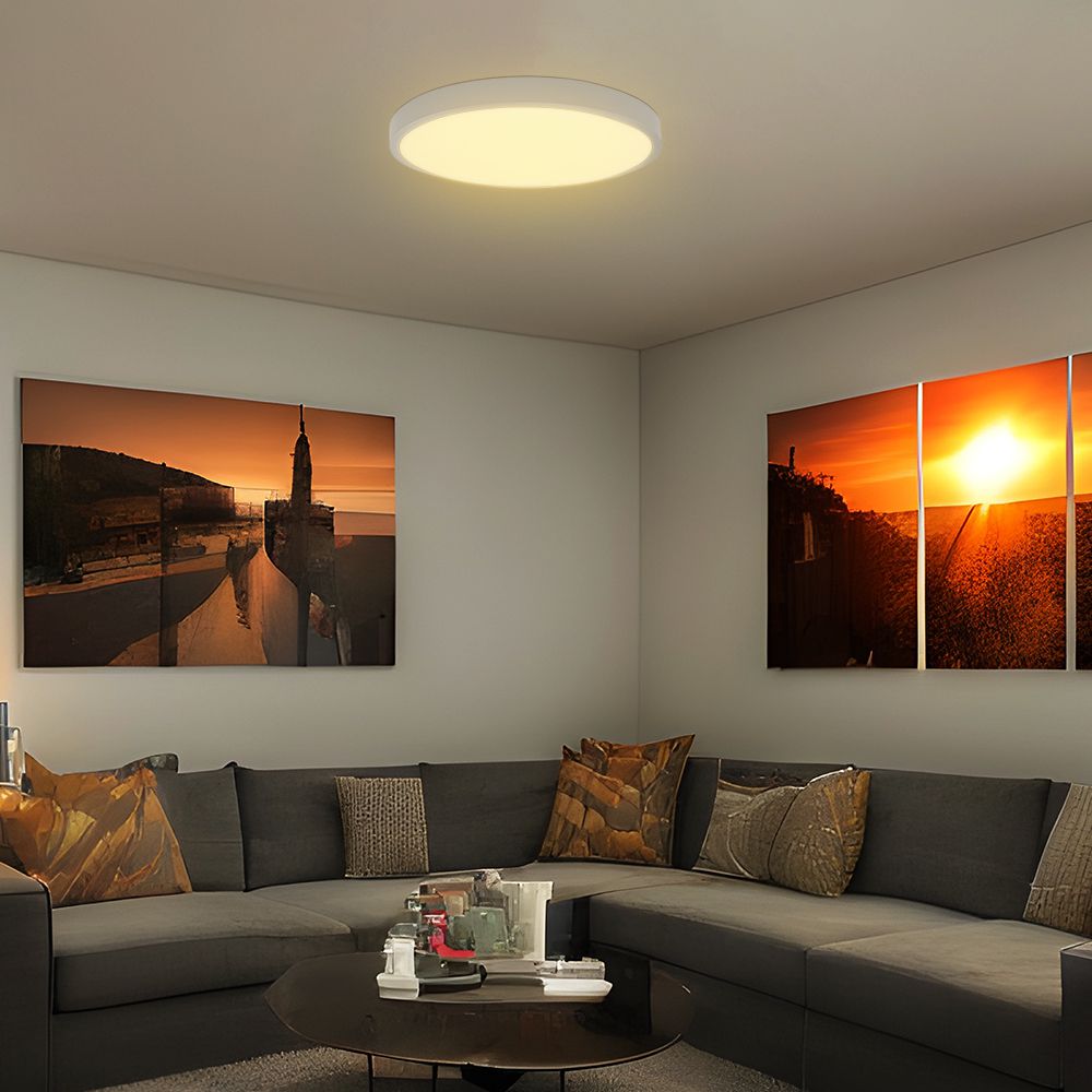 36W LED Dome Light With Sensor SAMSUNG Chip 4000K Round White Frame IP44 img 1