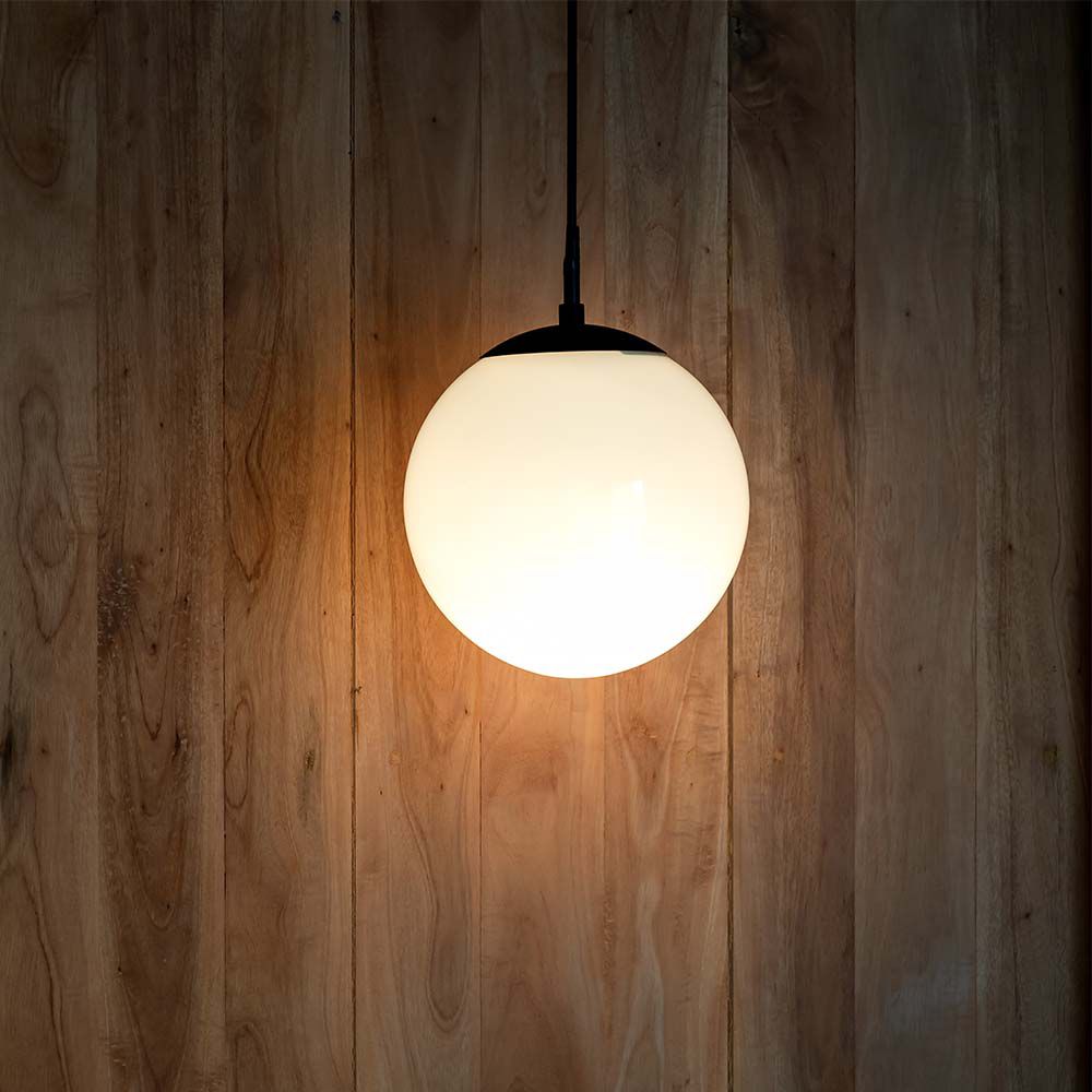 Ceiling Hanging Lamp Matt Nera Opal Plastica Palla img 1