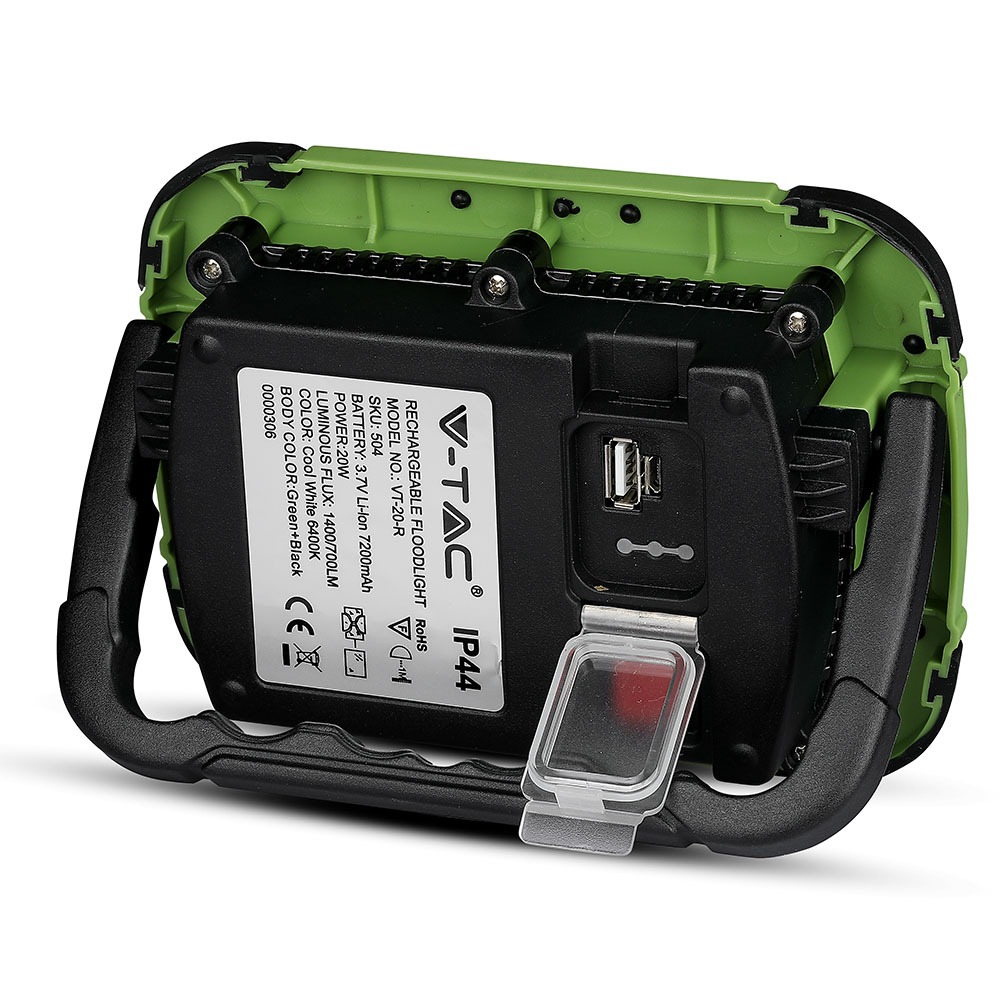 20W LED Proiettore Ricaricabile SAMSUNG Chip USB + SOS Funzione IP44 6400K img 1