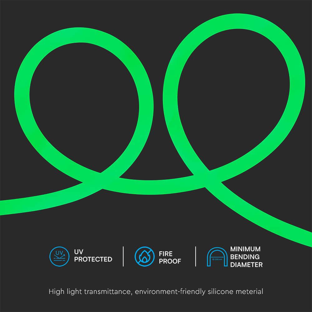 Neon Flex 12W/m Bobina 10m 24V Colore Verde img 2