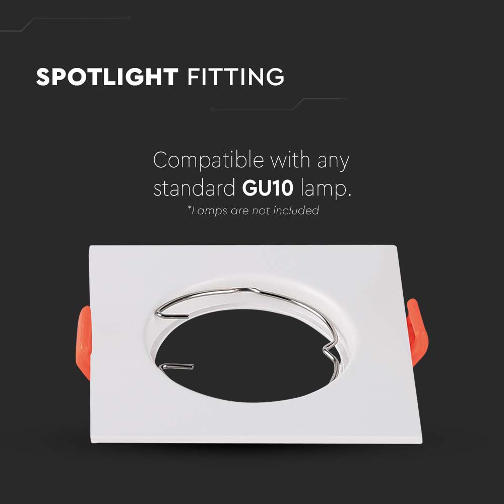 GU10 Fitting Square White 2pcs/pack