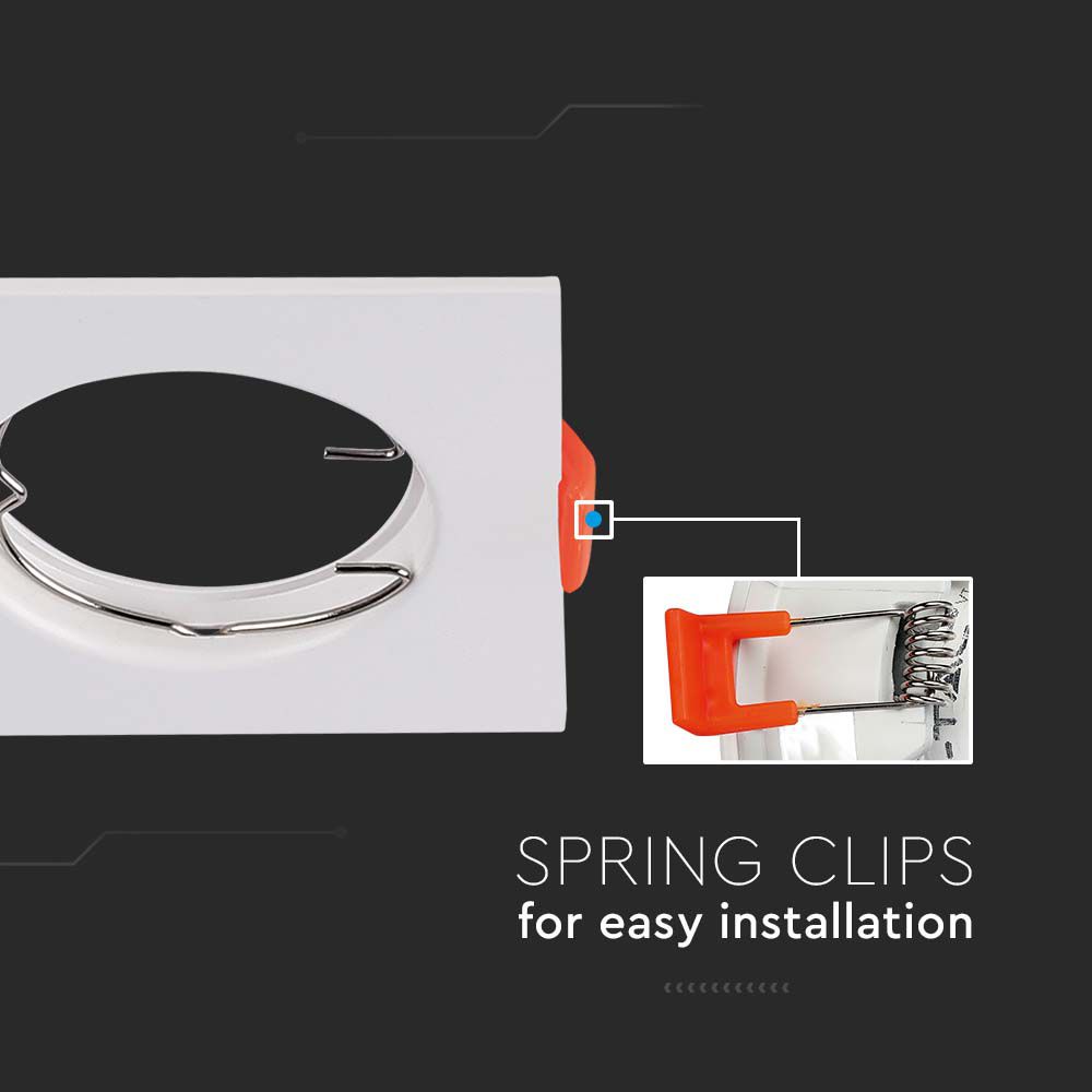 GU10 Fitting Square White 2pcs/pack img 1