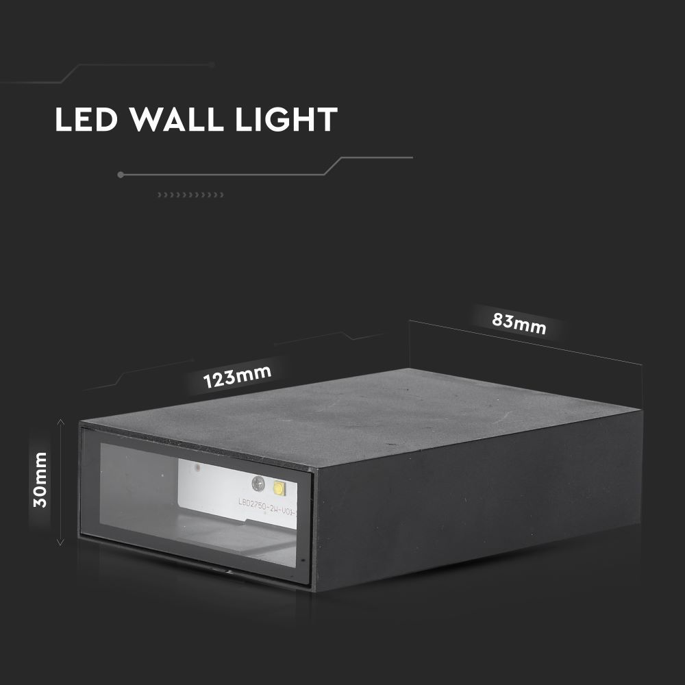 4W LED Wall Light Black 3000K
