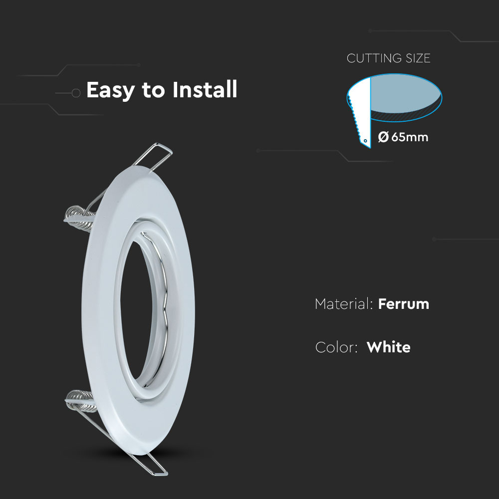 GU10 Rotonda Spotlight Fitting Bianco 2 pcs/box img 1