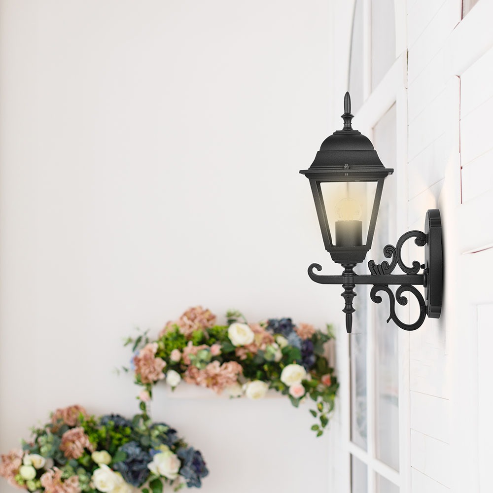 Lampada Giardino da parete E27 Matt Nero
