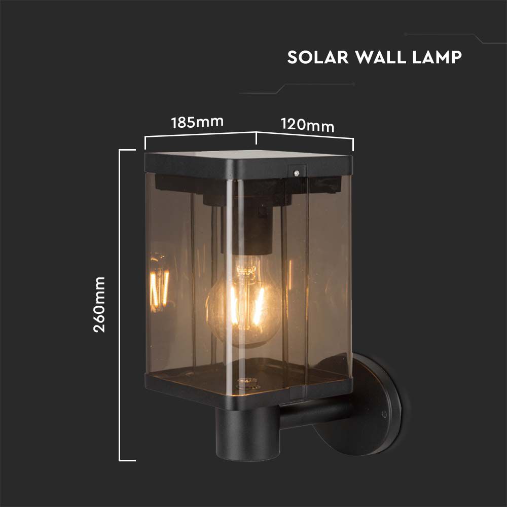 Lampada Solare LED da Giardino 2.5W con Sensore di Movimento a Microonde Montaggio a Muro Colore Nero 