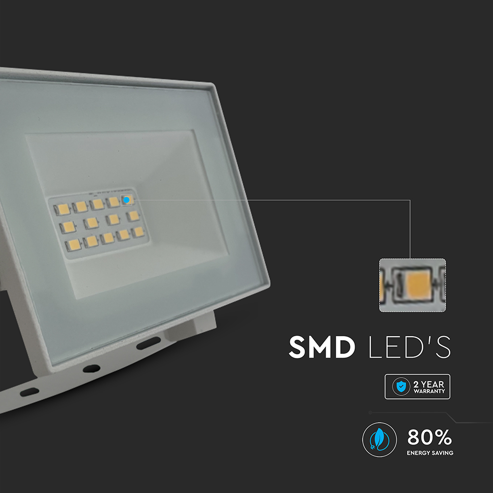 10W LED Floodlight 4000K White Body