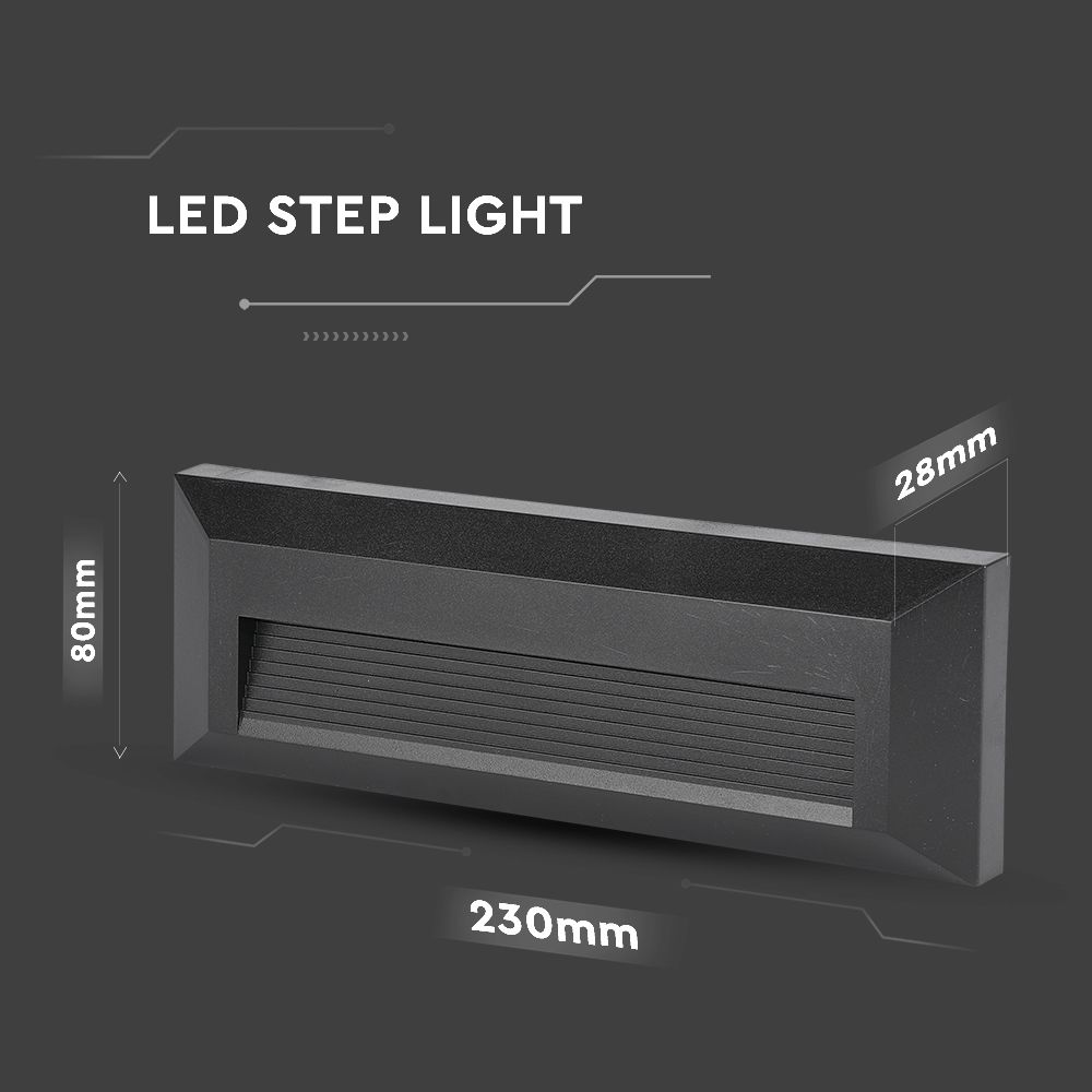3W LED Step Black Body Round ?ectangular 3000K