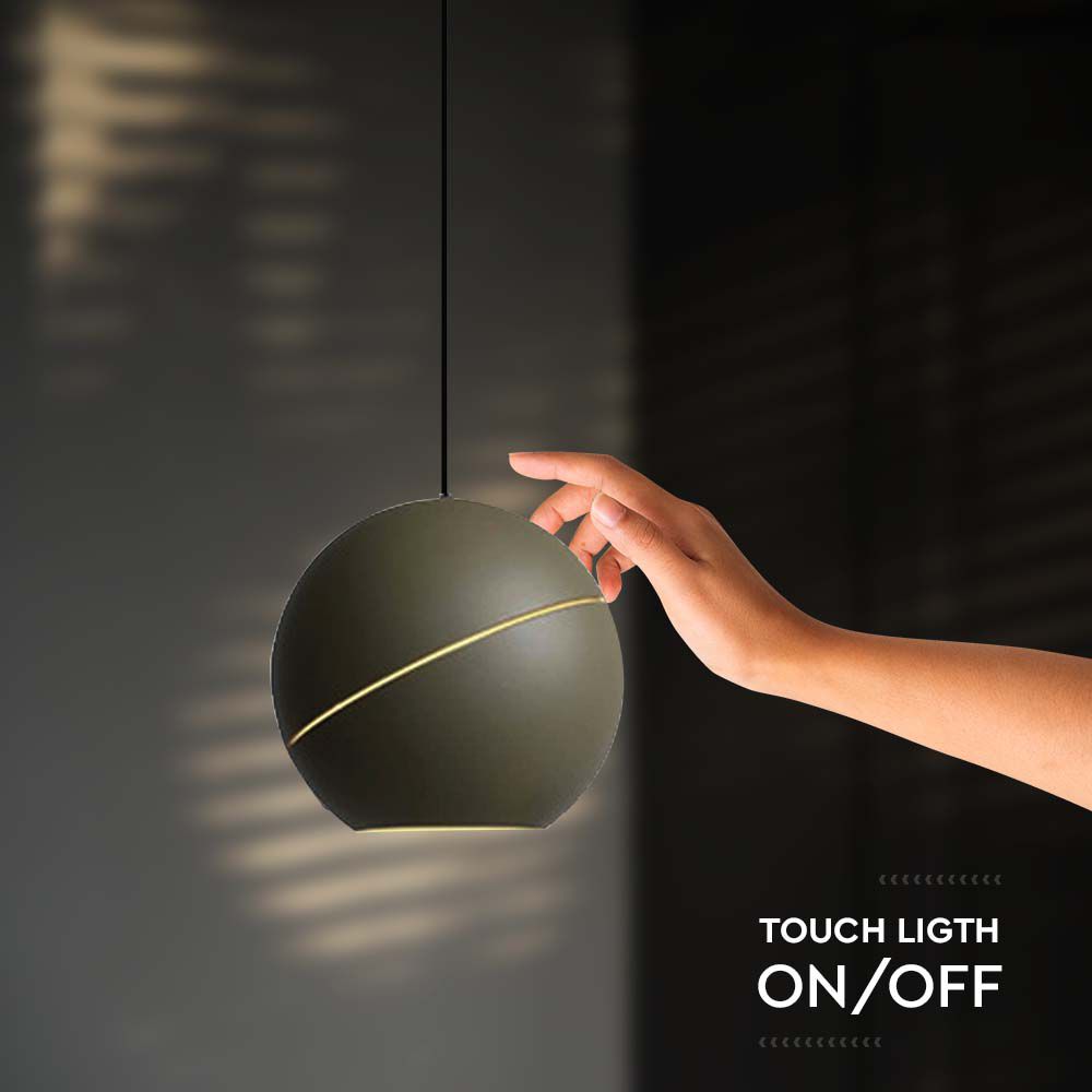 Lampadario LED a Sospensione 8.5W a Forma di Campana Colore Champagne 12x160cm Regolabile Touch On/Off img 3