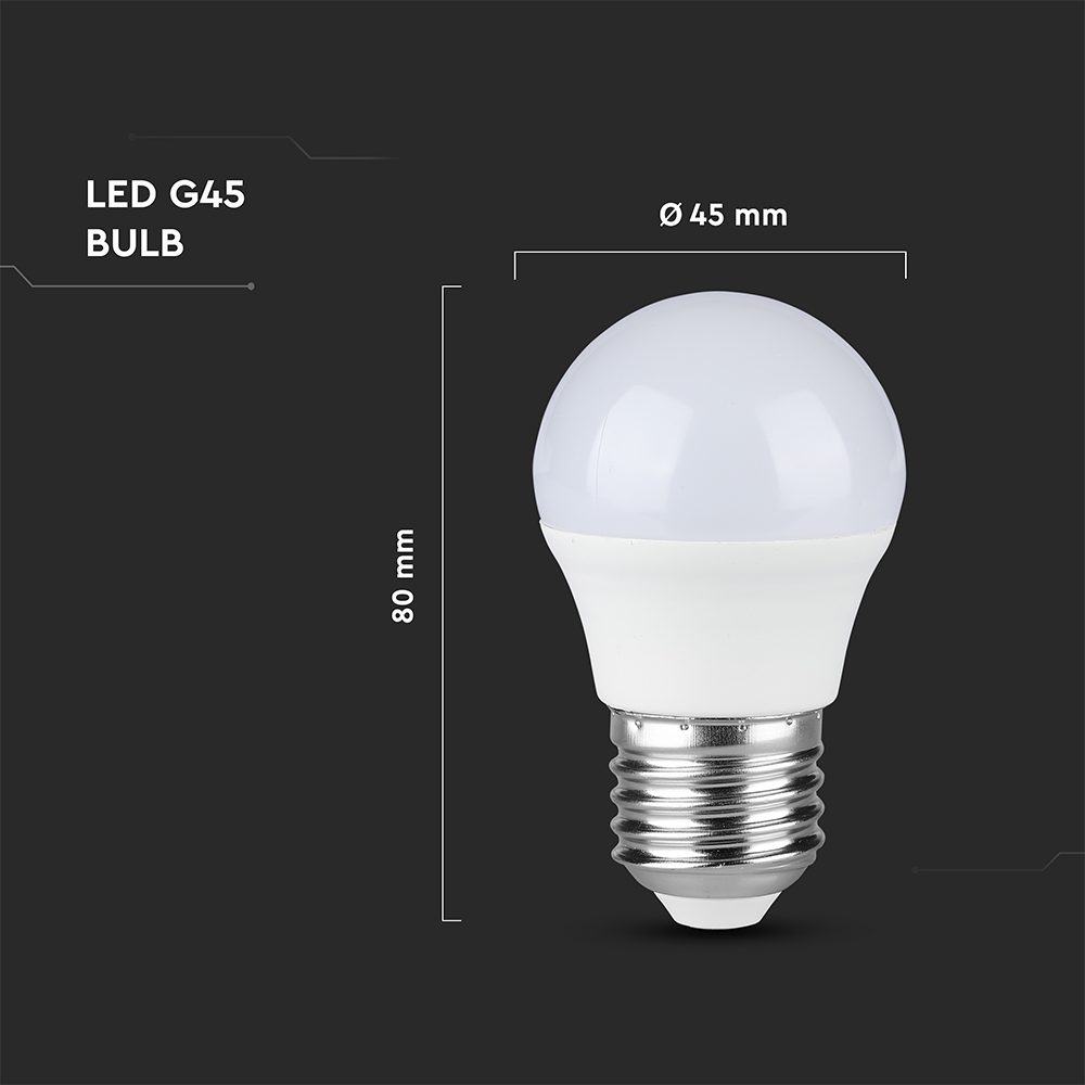 LED Bulb - 6.5W E27 G45 6500K