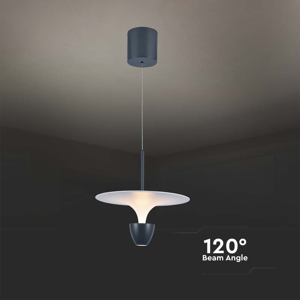 9W LED Designer Hanging Lamp (30*300*1370MM) WhiteCrey Body 3000K Adjustable Height img 2