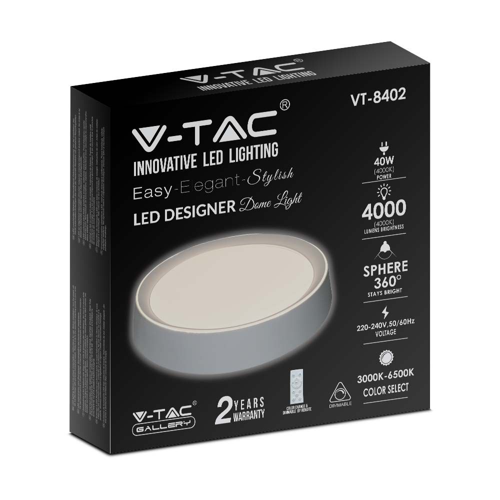 Plafoniera LED Rotonda 40W con Telecomando Cambia Colore 3 in 1 d: 410mm h: 70mm Dimmerabile