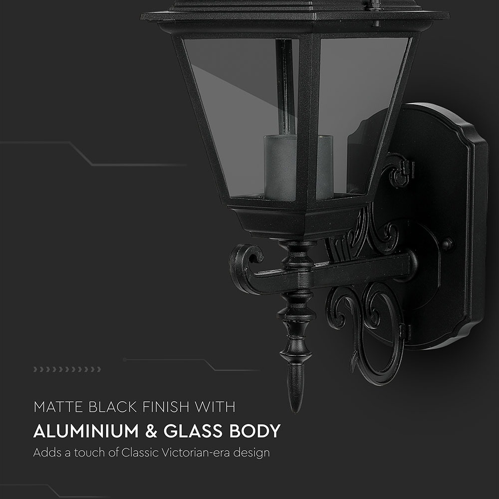 Lampada Giardino da parete E27 Matt Nero img 1
