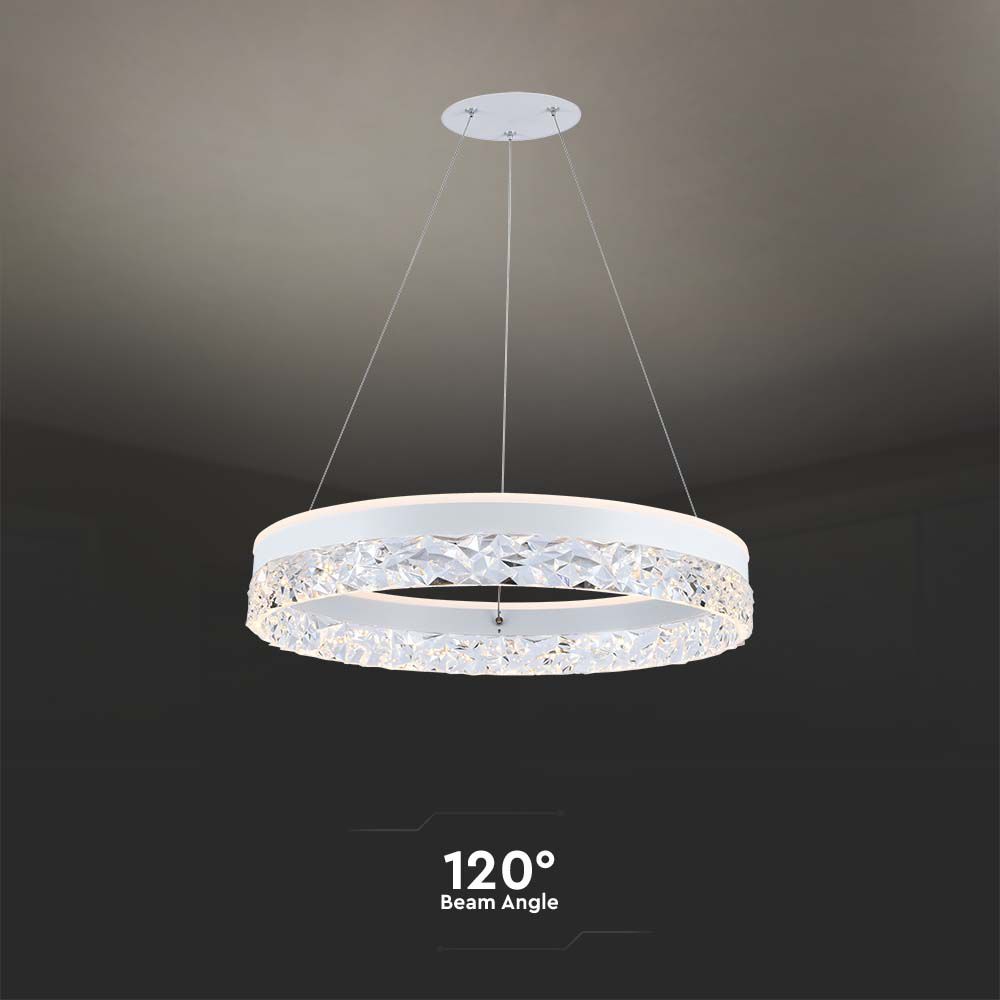 25W LED Designer Hanging Lamp Single Ring 3000K White Body img 2