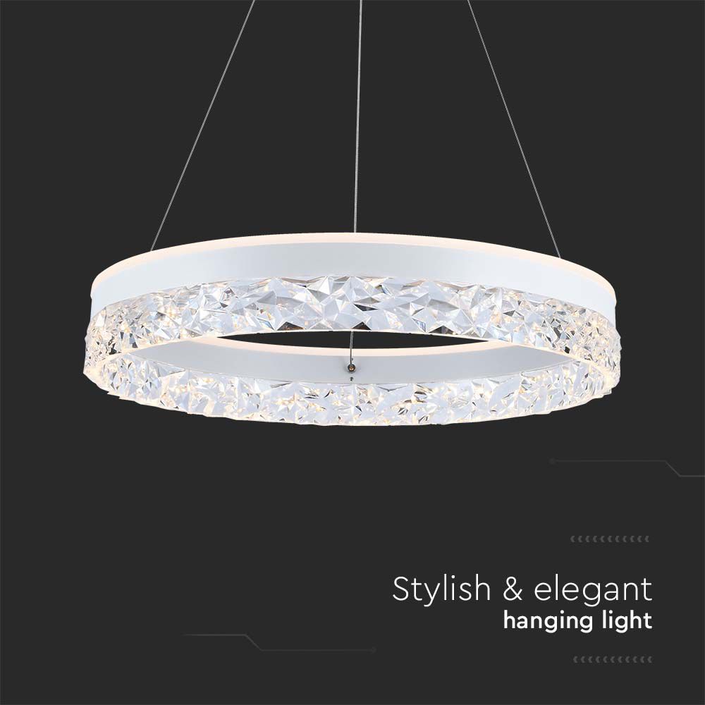 25W LED Designer Hanging Lamp Single Ring 3000K White Body img 1