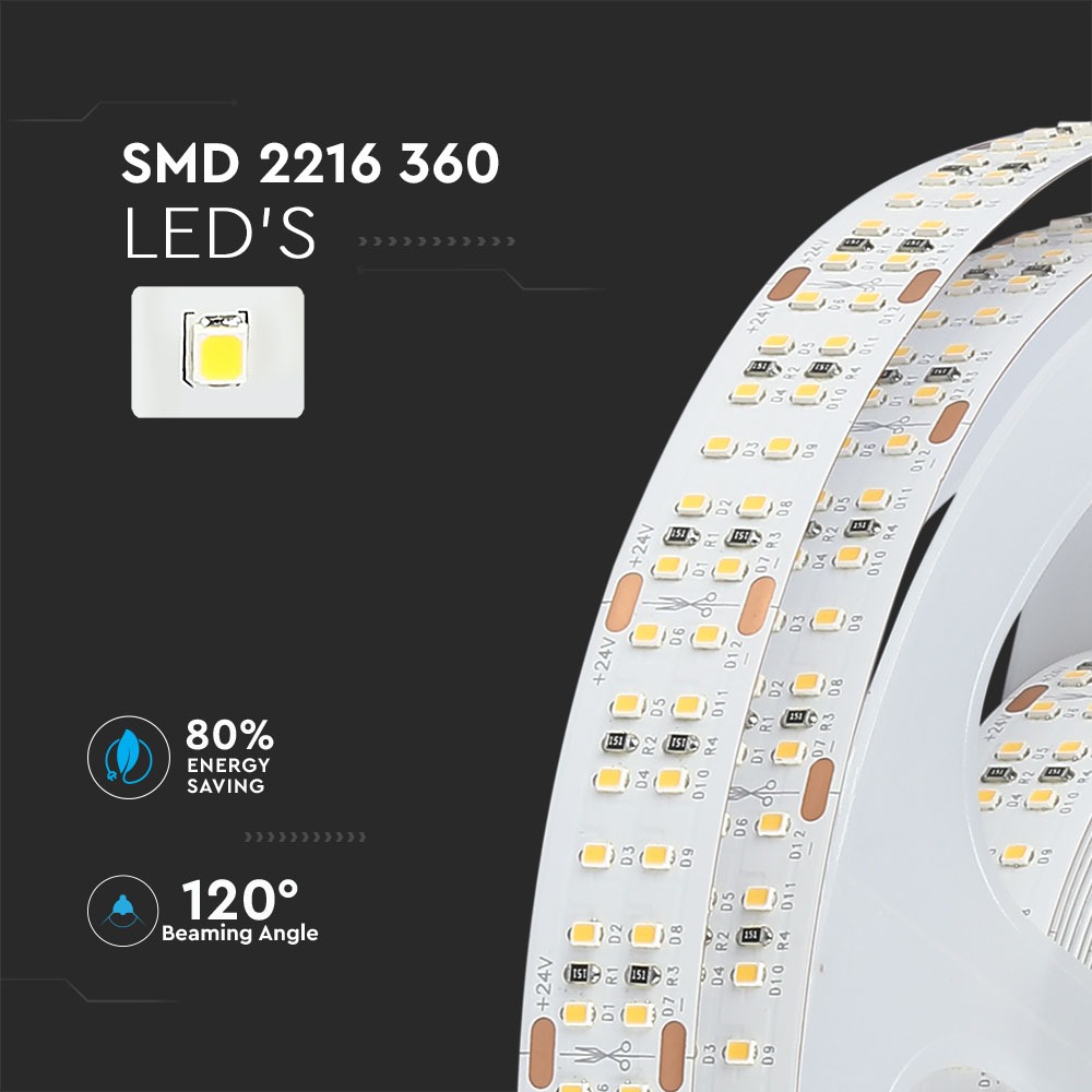 LED Striscia SMD2216 360 LEDs IP20 6000K