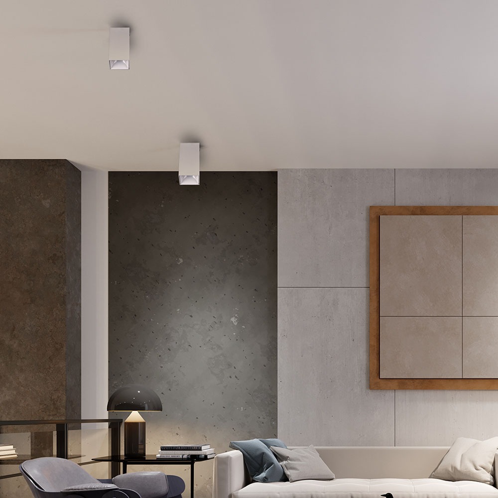 GU10 Fitting Quadrato Bianco & Bianco