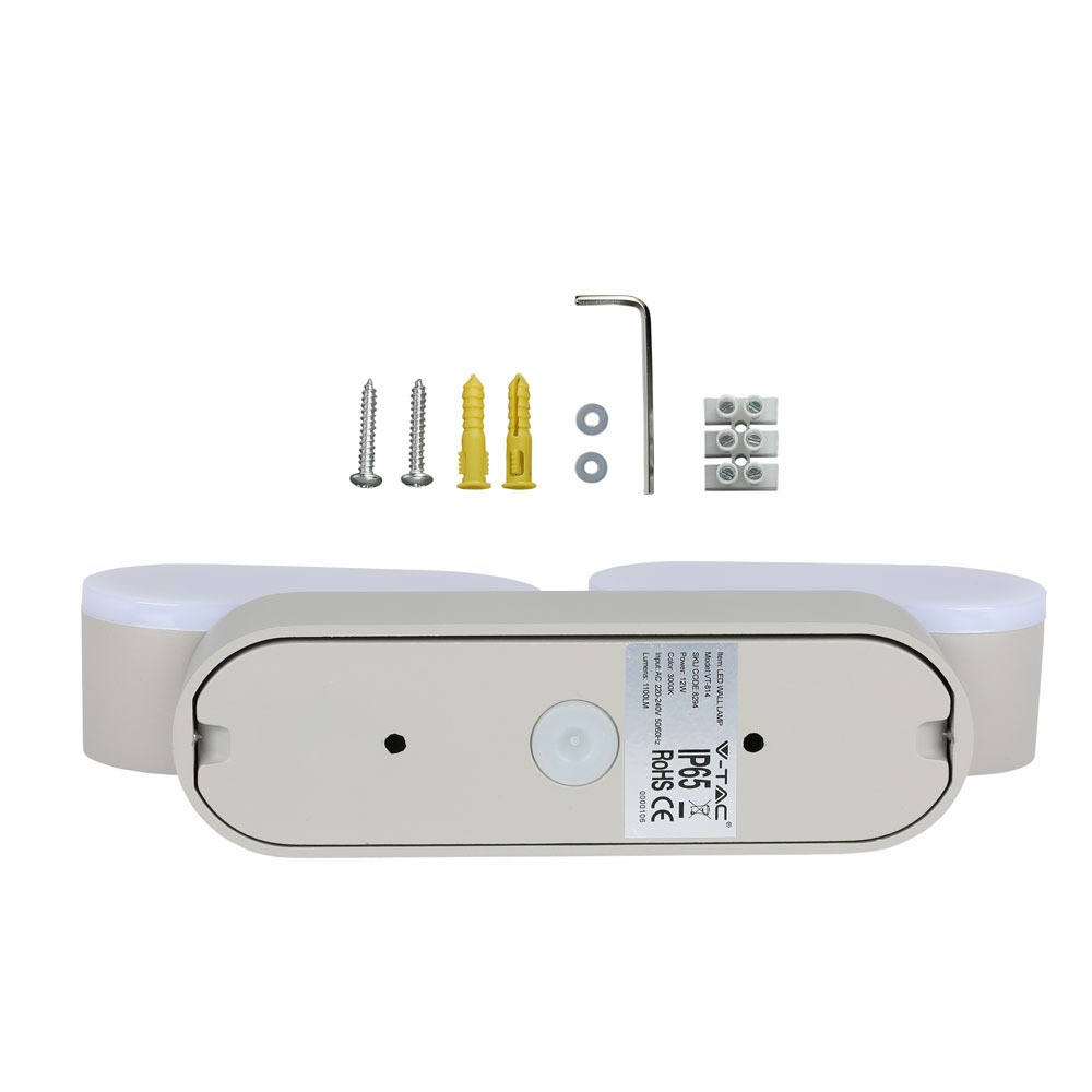 12W LED Wall Lamp Movable Corpo Grigio 3000K img 2