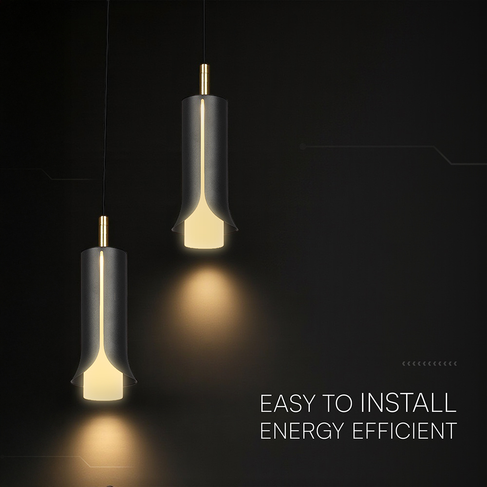 2X5W LED Decorative Hanging Lamp (D150*H30mm) 3000K Sandy Black