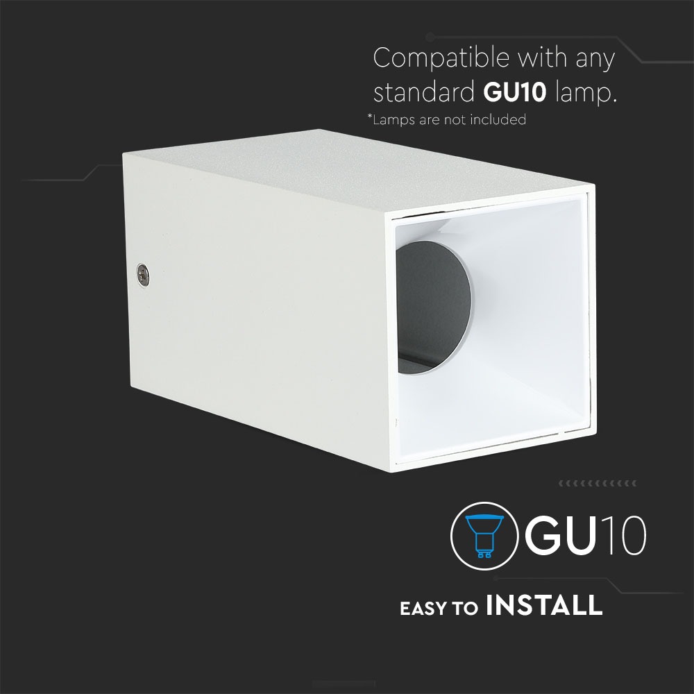 GU10 Fitting Quadrato Bianco & Bianco img 1
