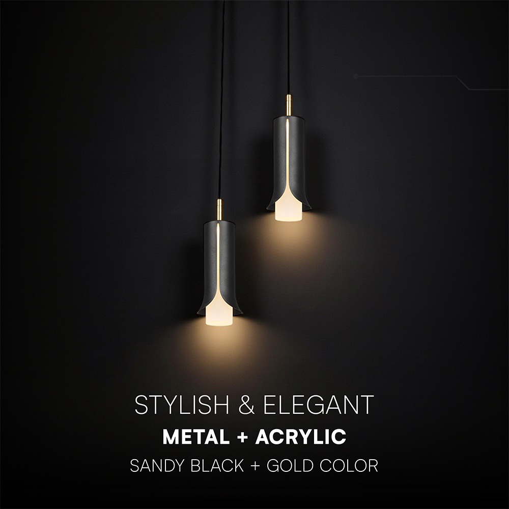 2X5W LED Decorative Hanging Lamp (D150*H30mm) 3000K Sandy Black img 1