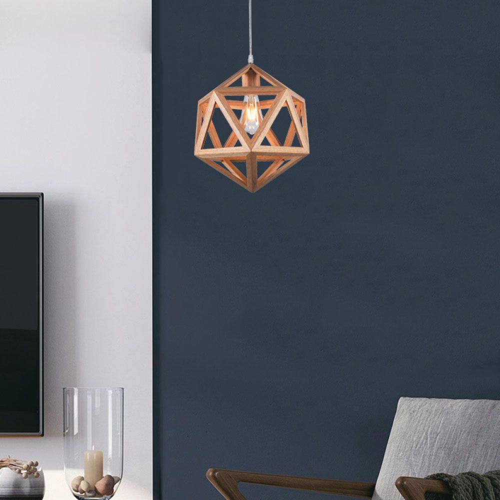 LED Designer Pendant Lampholder Wood Color Body D300 E27