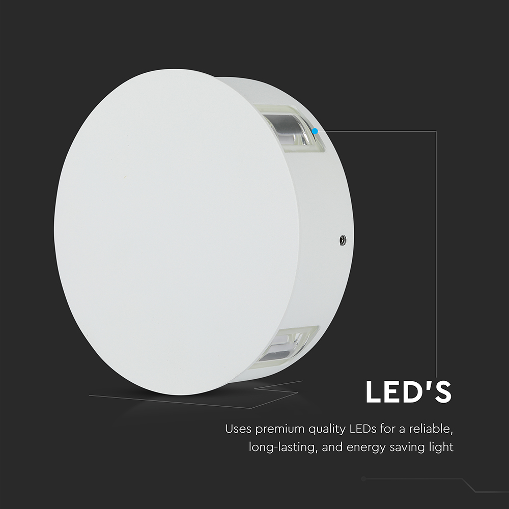 4W LED Wall Light Black Body Round 4000K IP65
