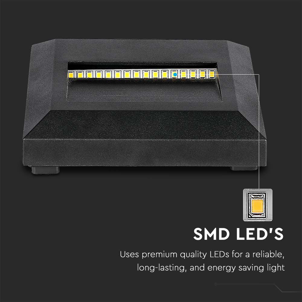 2W LED Step Black Body Square 3000K