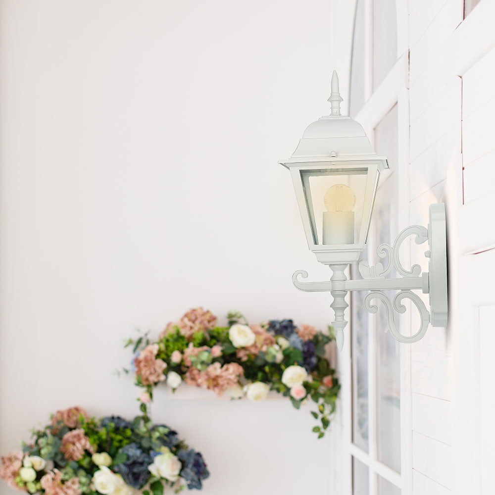 Lampada Giardino da parete E27 Matt Bianco