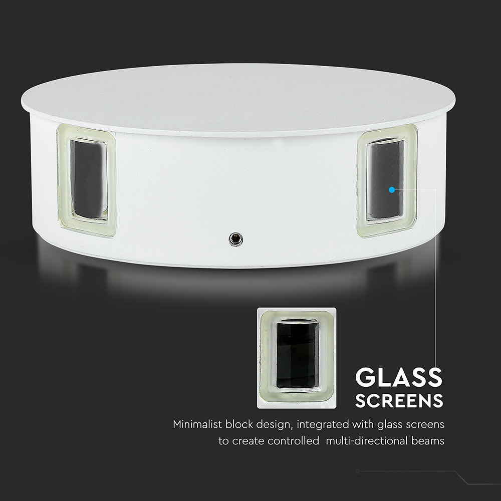 4W LED Wall Light Black Body Round 4000K IP65 img 1