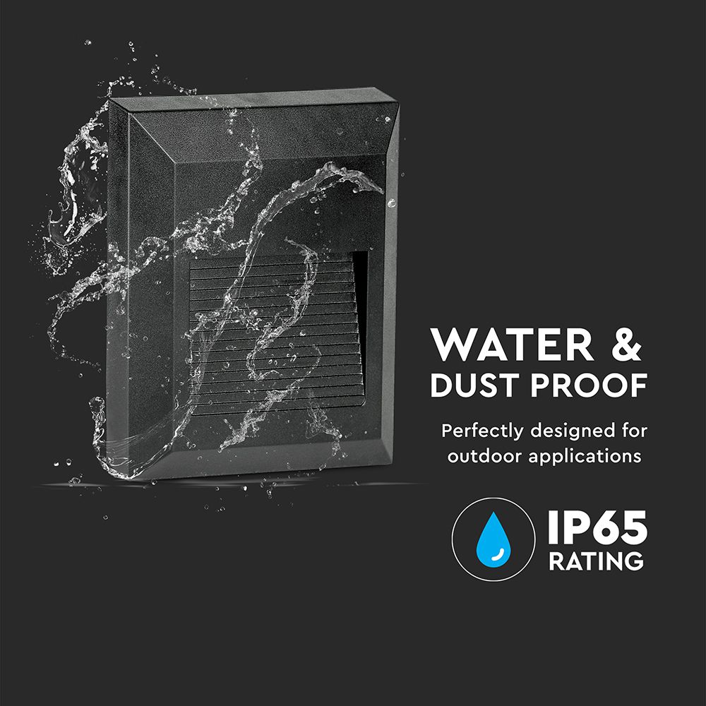 2W LED Step Black Body Square 3000K img 1