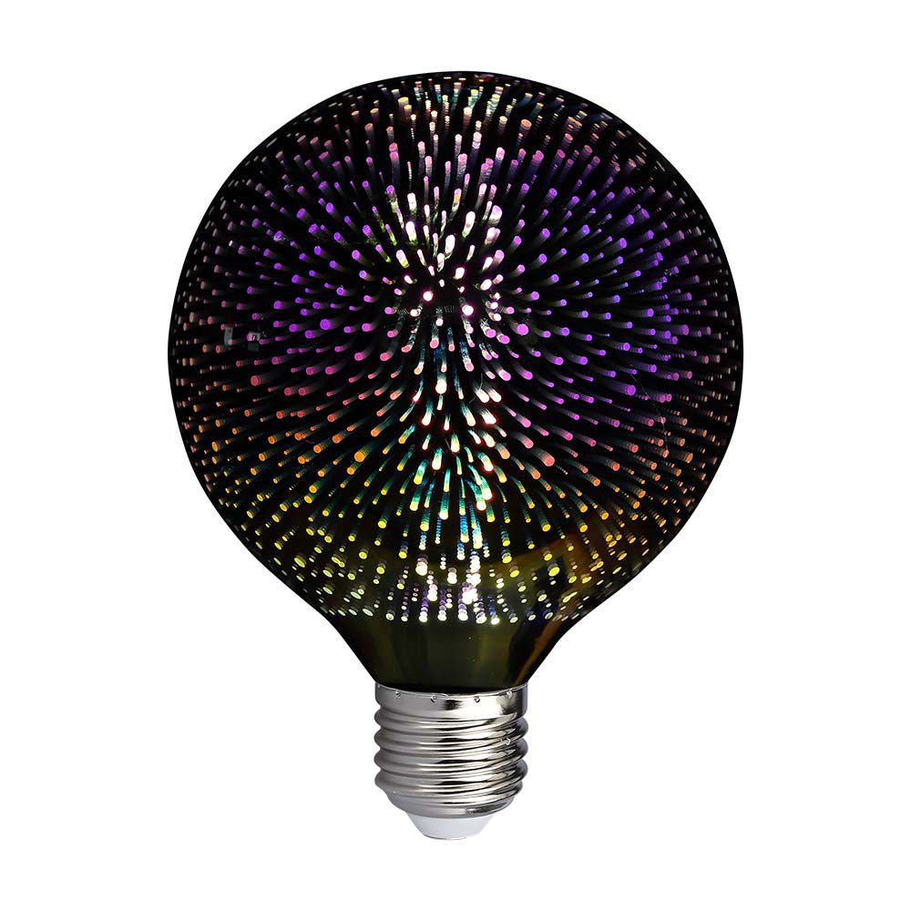 LED - 3W Filament E27 G125 3D 3000K