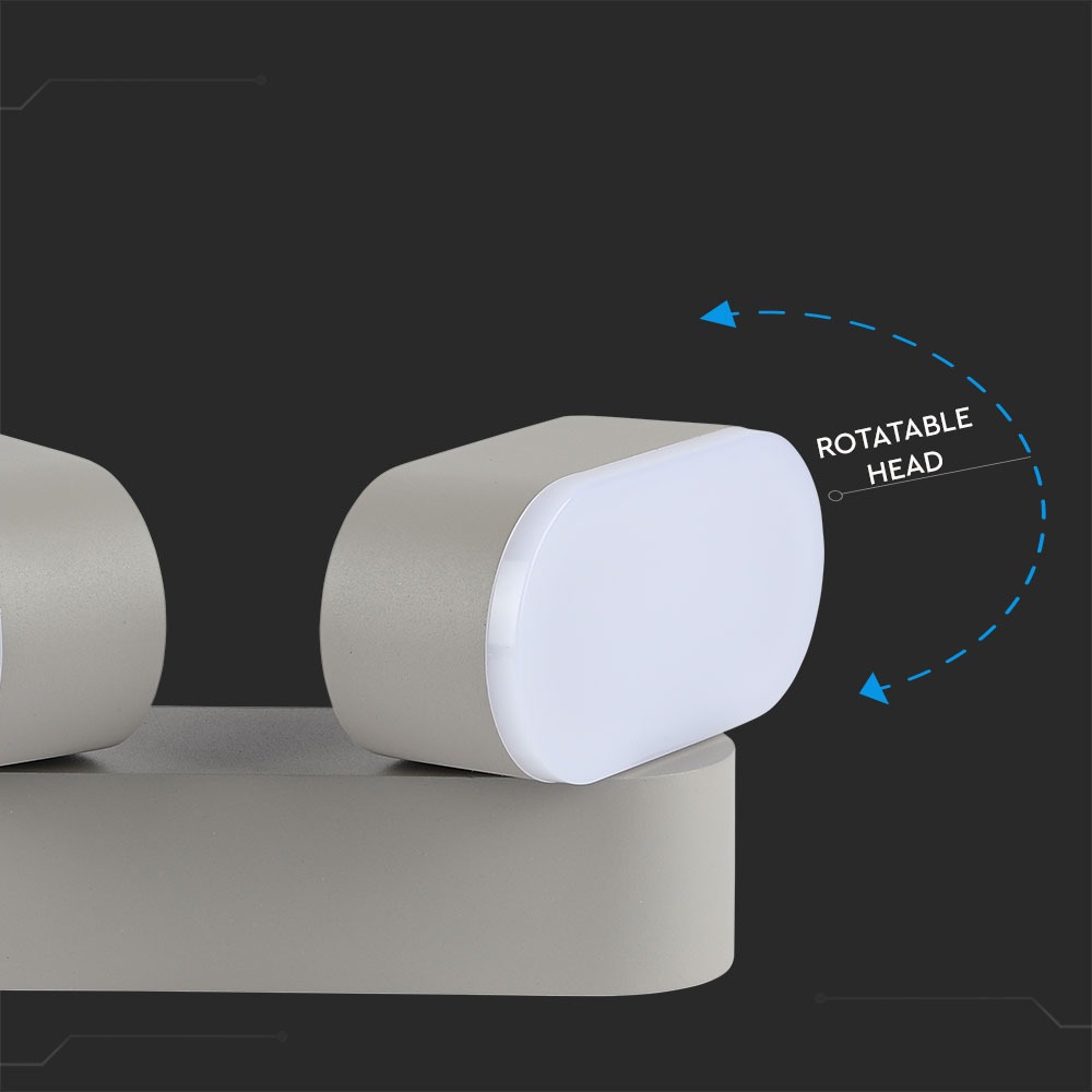 12W LED Wall Lamp Movable Corpo Grigio 3000K img 2