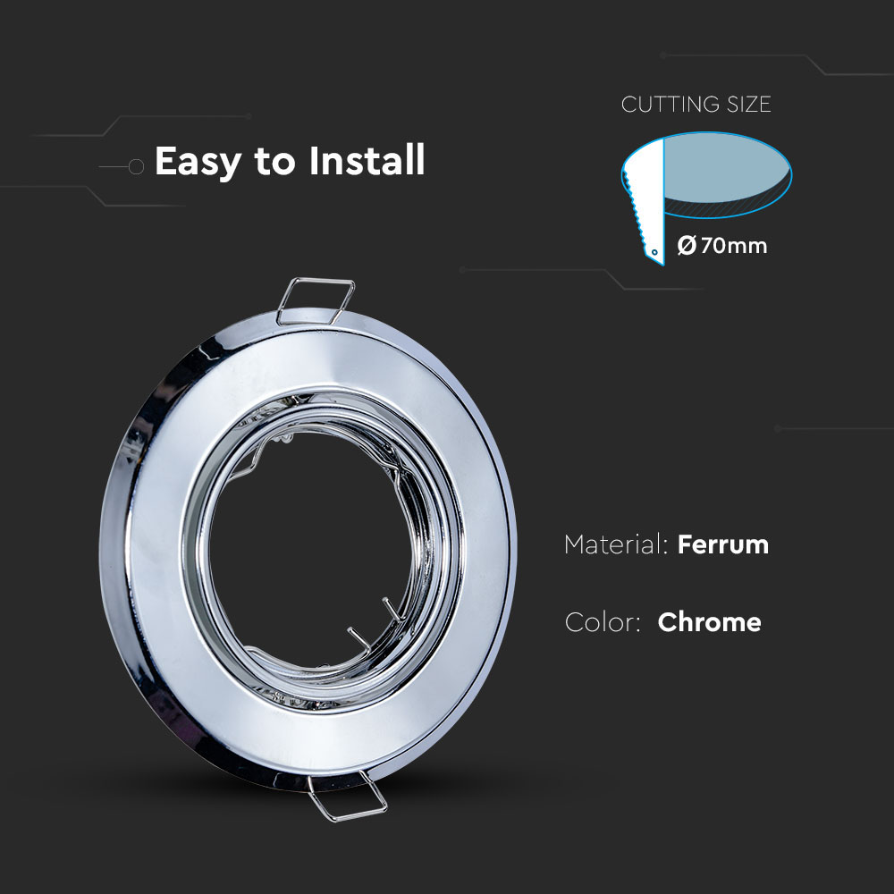 GU10 Portafaretto Rotondo Chome 2pcs/box img 1