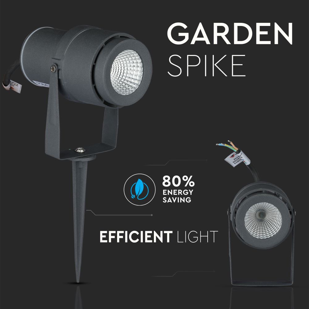 12W LED picchetto per Giardino Corpo Grigio Luce Verde