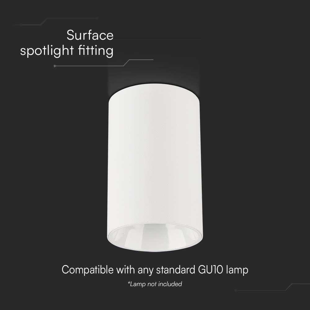 GU10 Surface Fitting Round White Body