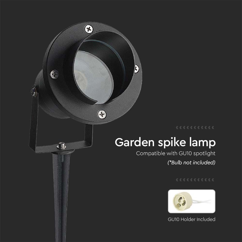 Garden Spike Aluminum GU10 Fitting Black  IP65 img 1